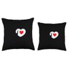 Swan Heart Throw Pillow