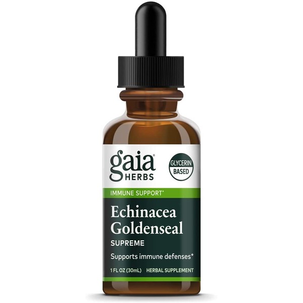 Gaia Herbs Echinacea Goldenseal Supreme, Alcohol-Free, 1-Ounce Bottle