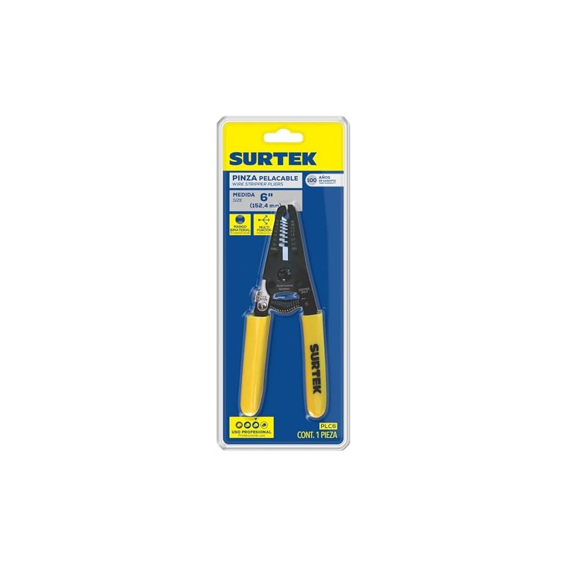 Surtek PLC6 Pinza pelacable 10-26 AWG de 6"