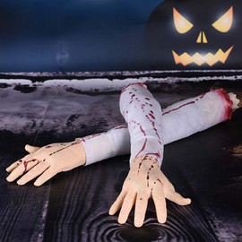 Aweilan Halloween Decoration Haunted House Scary Fake Broken Severed Hand Body Prank Party Prop(Left and Right) (Hand)