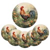 Round Braided Placemats Set of 6 Beautiful Rooster Table Mats