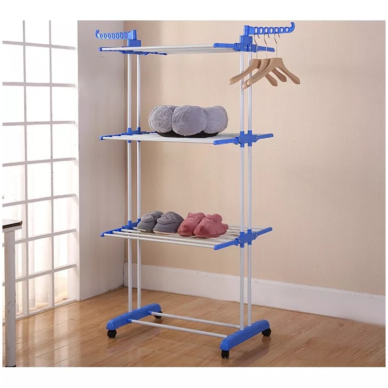 CL Tendedero Para Ropa Pegable Portatil Con Ruedas