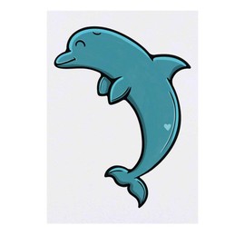 Large 'Happy Dolphin' Temporary Tattoo (TO00036448)