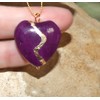 Large 1" Purple Howlite Broken Heart Mended with 23k Gold,