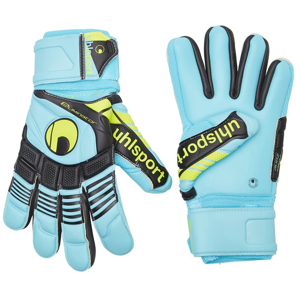 uhlsport Eliminator Absolutgrip HN Goalkeeper Gloves, Unisex, 100012401, Eisblau/Schwarz/Fluo Gelb,
