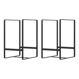 Hikinlichi 2 Pack Plate Holders Organizers Upright Cabinet Dish Drying Racks Metal Plate Dish Organizers Racks Stands for Countertop and Cupboard Black
