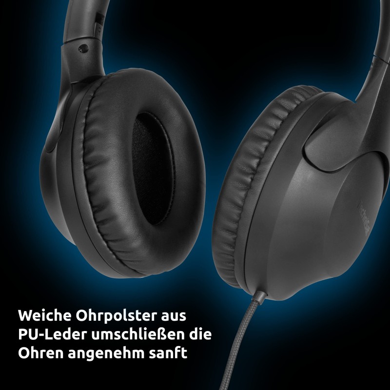 TechniSat STEREOMAN 3 Compact Hi-Fi Cable Headphones (Padded PU Leather