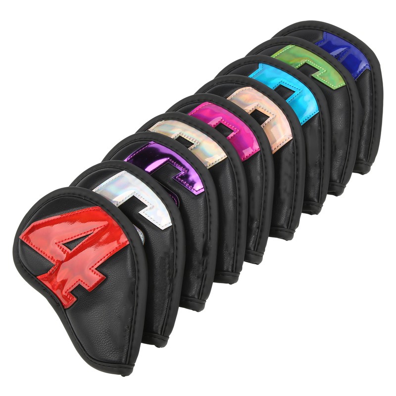 9PCS Golf Club Head Covers Waterproof PU Numbered Golf Club