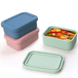 3 Pcs 1 Cup Silicone Freezer Trays with Lid Silicone Soup Freezer Molds Rectangle Soup Freezer Containers Reusable Food Preserving Tray Freezing Ice Trays for Soups Sauces Stews (Multicolor)
