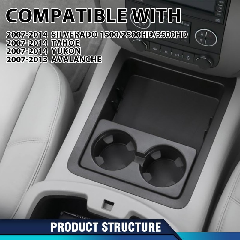 PIT66 Center Console Tray Cup Holder Bezel Compatible with 2007-2013