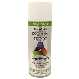 EasyCare Premium Decor, Max Coverage Spray Paint, Semi-Gloss White, 12 oz. - Pack of (2)