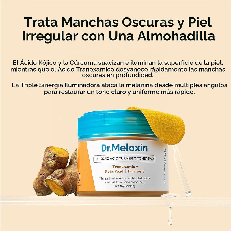 Dr.melaxin Tx Kojic Acid Turmeric Toner Pads with Tranexamic Brightening