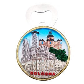 3D Magnet Corkscrew Bottle Opener for Vintage Fridge City of Bologna Italy Flag Fridge Magnet for Magnetic Whiteboard Home Kitchen Office Decoration