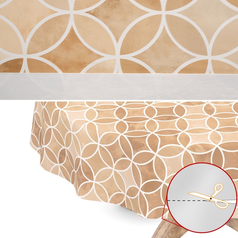 Washable Oilcloth Tablecloth Oval 140 x 240 cm Cut Edge