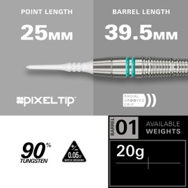 TARGET COLOURS GEN4 TEAL 90% 20G 2BA SOFT TIP (Colors Teal Soft Tip Darts)