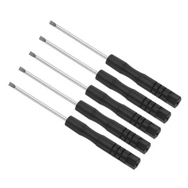 CoCud Mini Slotted Screwdriver, Size 2.0mm, Length 82mm, Carbon Steel, Small Flat Head Screwdrivers with Non-Slip Handle, Pack of 5