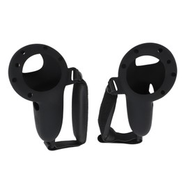VR Controller Grips Cover Soft Silicone Controller Protector with Adjustable Strap for Meta Quest 3 Black