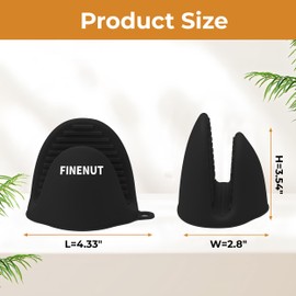 Mini Silicone Oven Mitts 4PCS(2 Pairs) - Non-Toxic Heatproof Cooking Gloves for Grill/Pizza Stone/Air Fryer, Lightweight Non-Slip Compact for Camping/Baking, Dishwasher Safe Kitchen Mitts