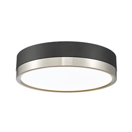 Z-Lite 1006F12-MB-BN-LED Algar Flush Mount, 1-Light 24 Watts, Matte Black + Brushed Nickel