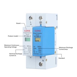 AHGDDA YCS6-C 1P+NPE 20-40kA AC SPD House Surge Protector Protection Protective Low-Voltage Arrester Device