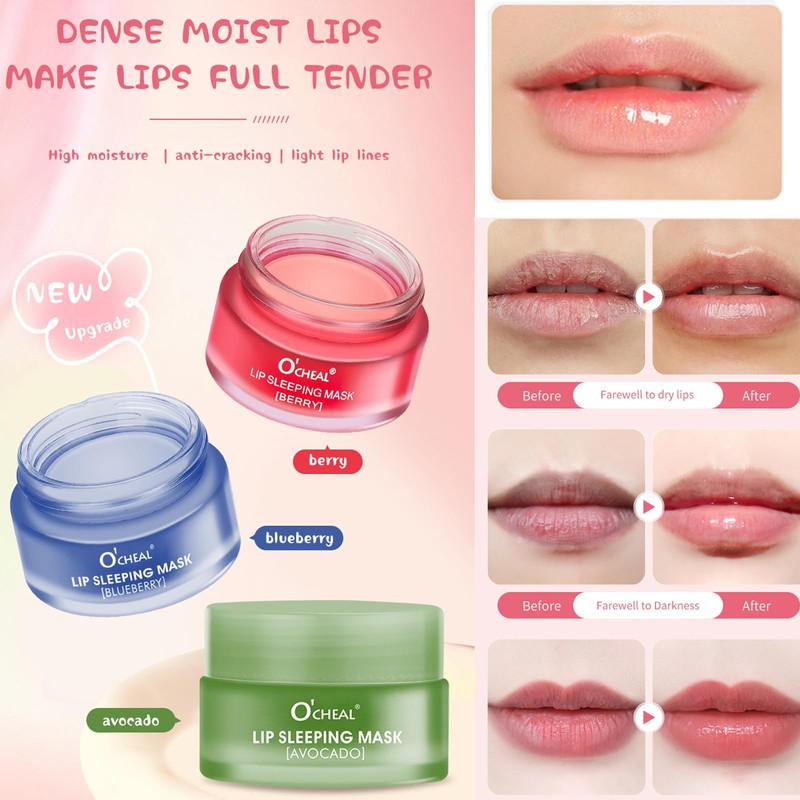 MEICOLY Nourish Hydrating Lip Sleeping Mask,Lip Mask Overnight,Intense Hydration Night