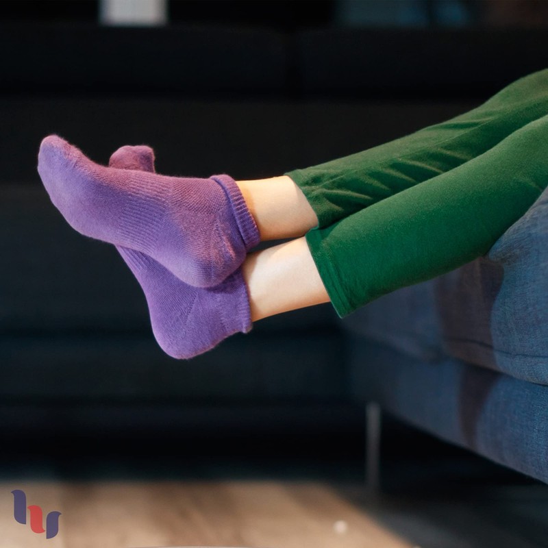 HUGH UGOLI Women's Cotton Diabetic Ankle Socks, Wide, Loose &