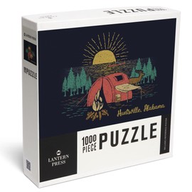 Lantern Press 1000 Piece Jigsaw Puzzle, Huntsville, Alabama, Camping Scene, Kayaker and Lake