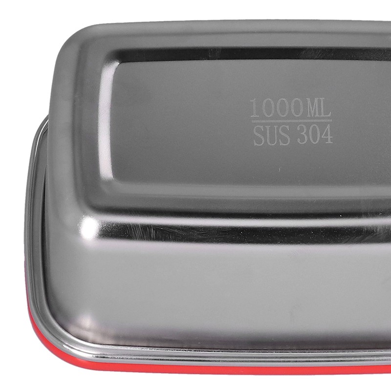 Lunch Box Red Non Pollution Good Sealing Lightweight Easily Clean