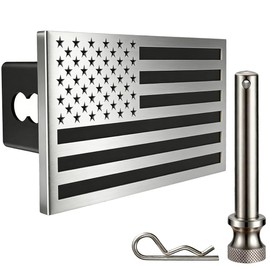 Synrroe 2" Heavy Duty Stainless Steel Flag Hitch Cover, Car Wash Safe