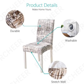 FORCHEER Chair Cover Strech Dining Chair Slipcovers Washable Removable Spandex Kitchen Room Chair Seat Covers