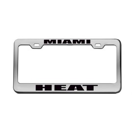 Miami Heat Chrome License Plate Frame Tag Black