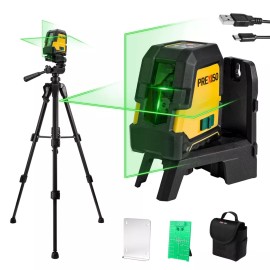PREXISO Laser Level with Tripod Self Leveling 100Ft Rechargeable Line Laser