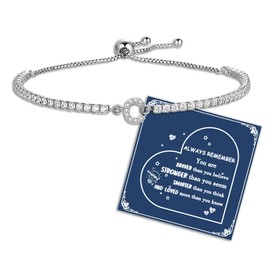 Tibond Bracelets for Womens Initial Bracelet Tennis Bracelet for Ladies Dainty Letter Bracelet Adjustable Crystal Zirconia Bracelet Birthday Christmas Jewellery Gifts for Friends Mum Daughter (C)
