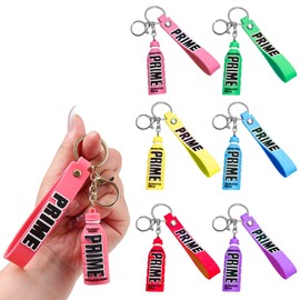 XiangSKY 6Pcs Prime Drink Keyring,Drink Bottle Keyring,Metal & Rubber PVC Keychain,Handbag Keychain,Water Proof Key,Party Favor Funny Decoration,Little Gift Key Ring, 232DBY-4430753-00148