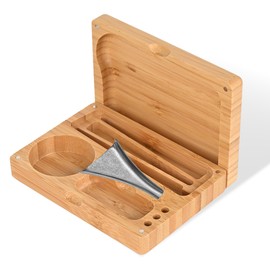 RYO TRUST Rolling Tray with Magnetic Lid, Durable Bamboo Tray with Storage Space to Organize, Easy to Clean and Carry, Perfect for Home Storage or Travel