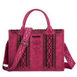 Montana West Longhorn Whipstitch Western Top Handle CC Pocket Tote Bag with Card Wallet Set Satchel Purse Vegan Leather Handbags Crossbody Bag for Women MWF1050G-8250HPK