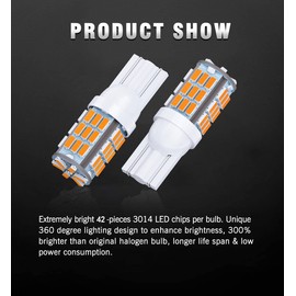 Antline T10 921 194 168 LED Bulbs Warm White 20-Packs, Super Bright 3014 42-SMD LED Replacement 12 Volt RV Camper Trailer Boat Trunk Interior Dome Map License Lights, Backup Reverse Lights