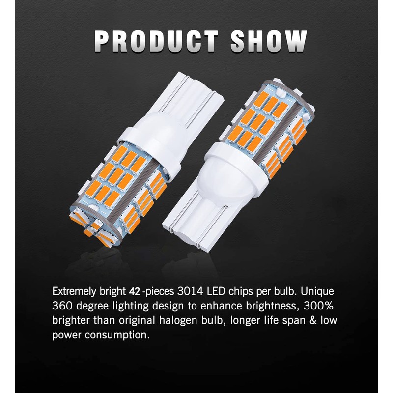 Antline T10 921 194 168 LED Bulbs Warm White 20-Packs,