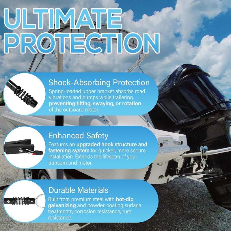 Heavy-Duty Boat Motor Support Bracket for Outboard Motors Up to