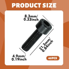 40 Pieces Bike Bolts, M5 Bicycle Bottle Holder Screws, 304 Stainless Steel Bicycle Bottle Holder Screws