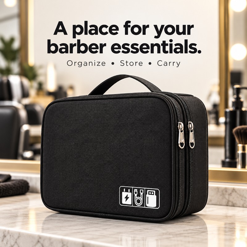 3-Layer Barber Tool Organizer Bag for Hair Styling – Large