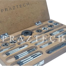 PRAZTECH® Complete TAP and DIE Set 0-10 BA TAP Wrench DIE Stock | DIY Workshop Automotive Tool | Engineer