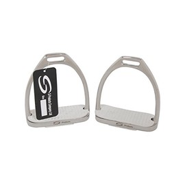 S-Products EQUESTRIAN IRONS FILLIS DRESSAGE STIRRUPS WITH WHITE TREADS RRP £30 (4.75")