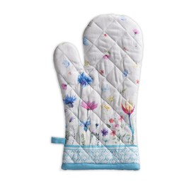 Maison d' Hermine Flower in The Field 100% Cotton Cooking Gloves | Oven Mitt for BBQ | Cooking | Baking | Grilling | Microwave | Barbecue | Spring/Summer (7.5 Inch by 13 Inch)