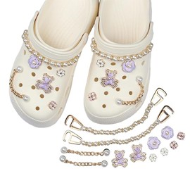 MisFun Pack of 12 Shoe Charms, Bling Diamond Pearl Shoe Decoration, Removable Shoe Accessories, Clog Decoration, DIY Shoe Decoration, for Boys Girls Men Women Party Birthday