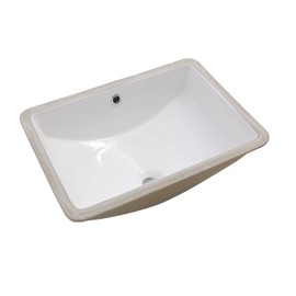 Sarlai Undermount Bathroom Sink - 21 x 14 inch Rectangular Vessel Sink Undermount Modern White Ceramic Rectangle Sink, Vanity Sink Art Basin with Overflow, Interior Bowl Size 18.3"x12.5"x6"