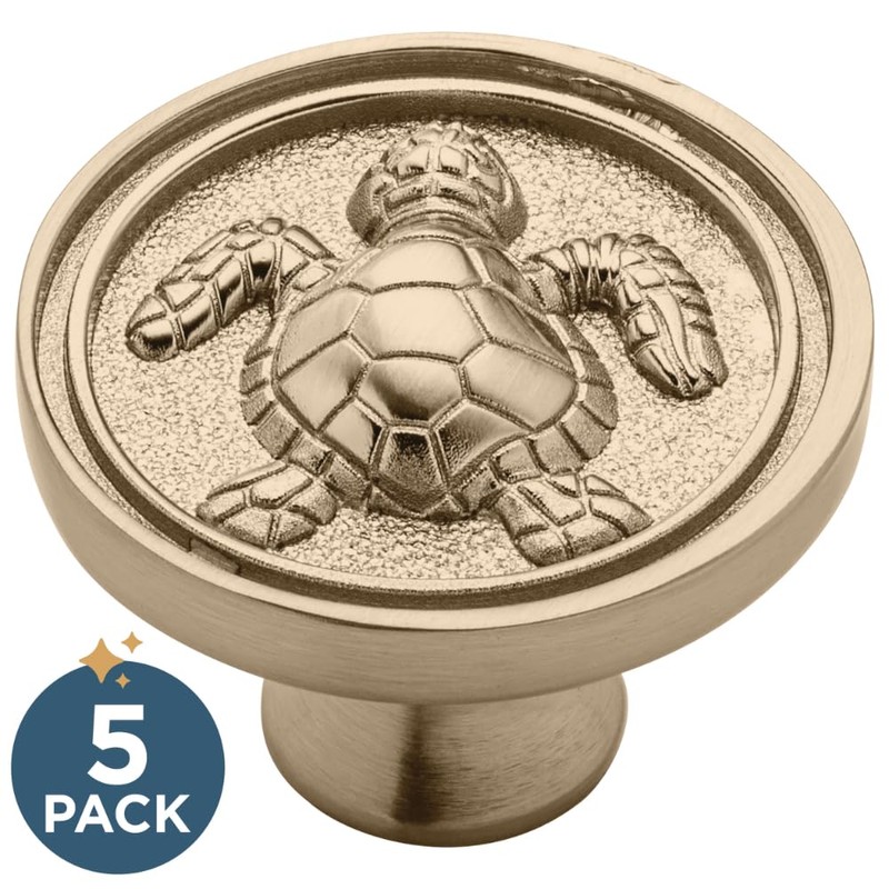 Franklin Brass Seaside Cottage Turtle (5-Pack) Cabinet Knobs Champagne Bronze