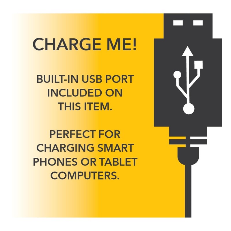 Adesso Jumbo Shelf Light W/USB + Drawer, Black