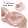 HACI Push up Strapless Bra Thick Padded Demi Underwire Add