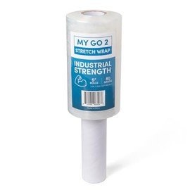 1 Pack 5" Stretch Wrap Rolls, 500ft Industrial Strength with Handle, 80 Gauge, Clear Plastic Shrink Film for Moving, Packing, Pallets, Self-Adhering Heavy Duty Wrap Durable Cling for Secure Packaging